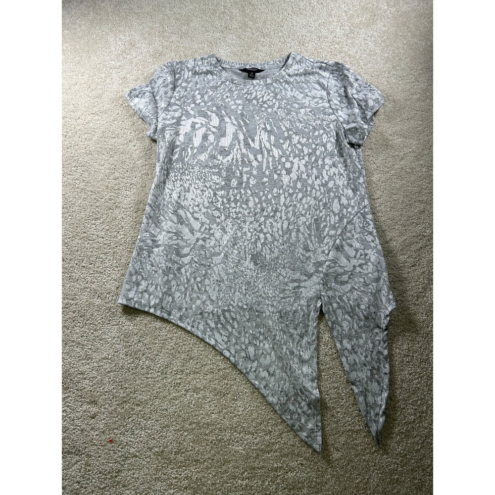 Simply Vera Vera Wang Women's Grey Medium Asymmetrical Top Polyester